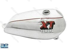 Fuel Petrol Gas Tank Steel White & Chrome Painted For Yamaha XT500