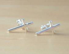 Sterling Silver Cross Earrings/Silver Cross Stud Earrings/Cross Earrings/ UK