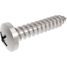No.10 (4.8mm) X 3/4 Inch (19mm) Pozi Self Tapping Pan Head Screws - A2 S/Steel