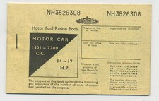 Unused Vintage Motor Car Motor Fuel Ration Book Six Month Supply C9