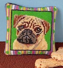 Pug Counted Cross Stitch Mini