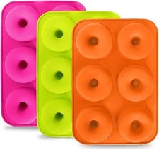 ROYALTEC Silicone Donut Moulds – 3 Pack Non-Stick BPA-Free Trays (18 Cavities) –