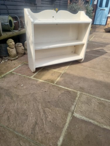 Painted pine bookcase - painted,