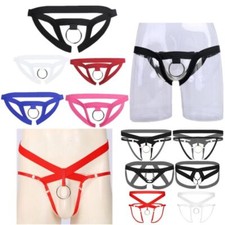 UK Men's G-string Thong Briefs Underwear with O-Ring See Through Lingerie Bottom