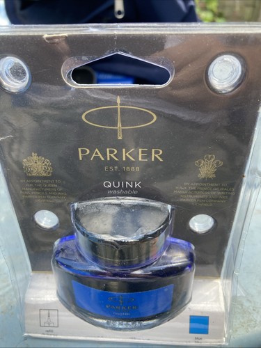 Parker quink blue ink bottle - parker,