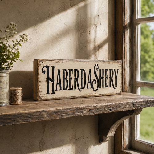 Haberdashery sign wooden