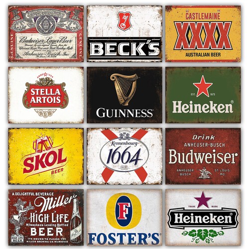 Metal beer larger bar signs - metal,