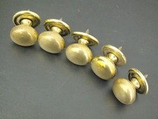 FIVE  VINTAGE BRASS BALL HANDLES CUPBOARD HANDLES KITCHEN HANDLES 1 1/4 INCH