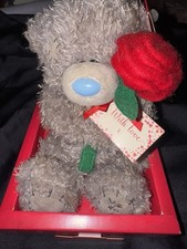 Vintage Me to You Tatty Teddy Bear with a Red Rose With Tags Great Gift