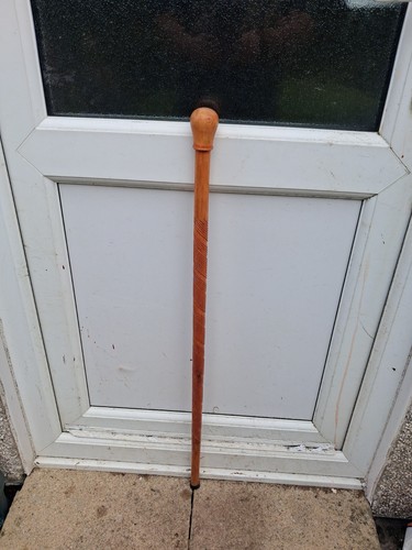Solid wood etched swagger - wood, cane