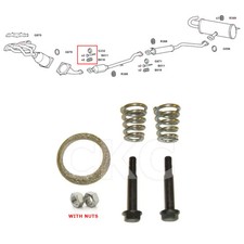 Suzuki Grand Vitara 2.4 SUV CAT Down Pipe Section Exhaust Gasket Fitting Kit