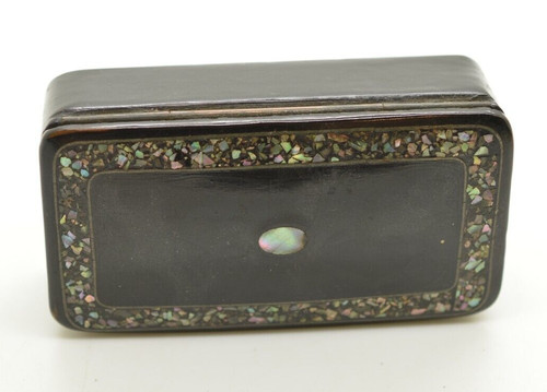 Antique paper mache snuff - antique,