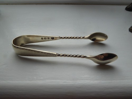 Silver hallmarked sugar tongs - hallmarked,