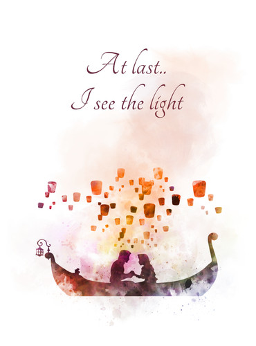 Tangled art print lantern - art,
