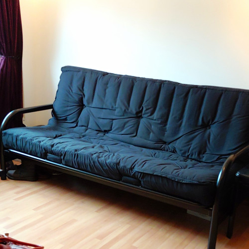Black futon sofa - sofa, bed