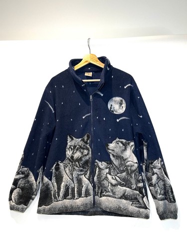 Vintage navy blue fleece - vintage,