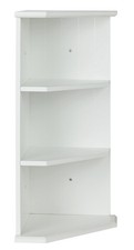 Argos Tongue Groove Bathroom Corner Shelf Unit Wood Wall Mounted - White - Exc C