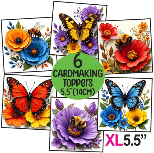 Bee butterfly card - bee,