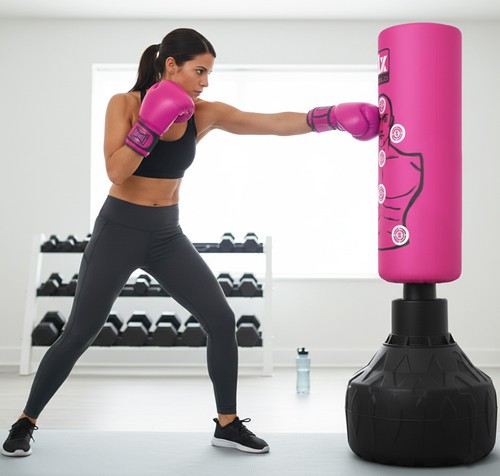 Free standing punch bag pink - standing,