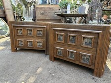 Pair Of American Solid Oak Mid