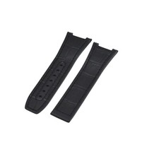 24mm Black Leather Plated