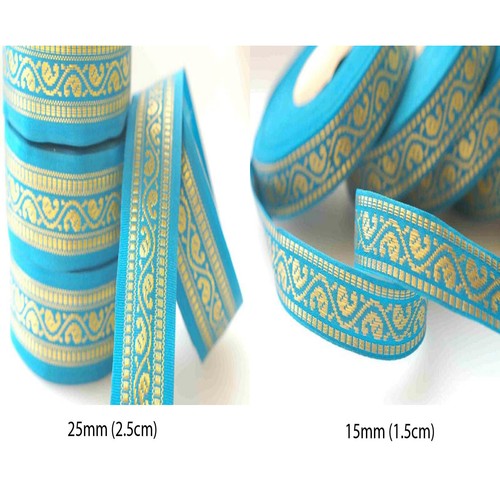 Paisley ribbon set 5cm - paisley, 1.5cm