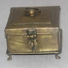 1800's Vintage Tribal Original Mughal Casting Handcrafted Brass Jewelry Box 99