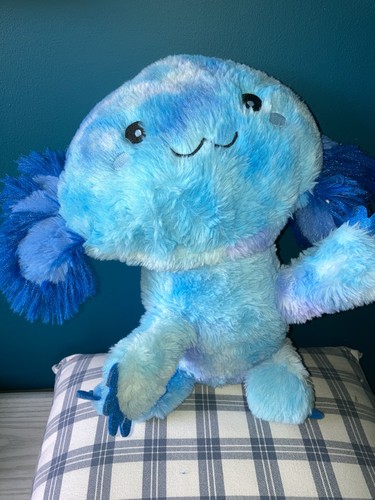 Blue axolotl cuddly plush soft - cuddly,