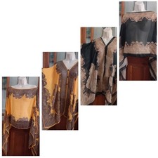 2x Vtg Look Chiffon Poncho