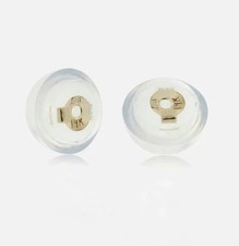 Pair of Solid 14k. Yellow or White Gold & Soft Silicon Earring Backs