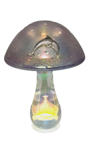 Heron glass purple mushroom - glass, 14