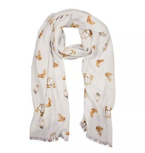 Wrendale grey fox scarf with - wrendale,