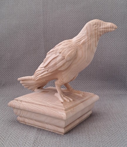 Crow newel post finial cap - crow,