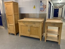 Habitat Olivia Freestanding Beech Kitchen sideboard + larder & butchers block 