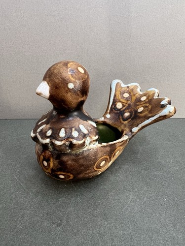 Vintage folk art ceramic bird - vintage,