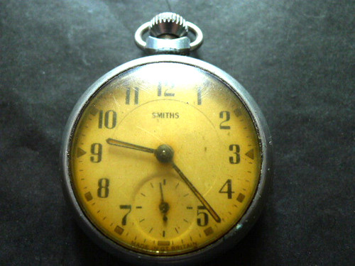Smiths chromed pocket watch - pocket,