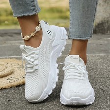 Womens Ladies Running Trainers Slip On Sports Sneakers Mesh Comfy Gym Shoes Size