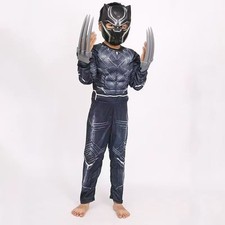 Black-Panther Fancy Suits Boys Kids Superhero Cosplay Halloween Costume Party UK