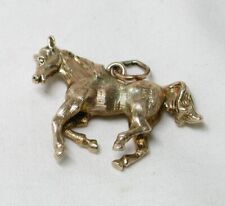 9ct Gold Galloping Horse Large Solid Heavy Charm 1960's Vintage 22794