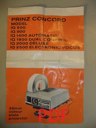 Instructions slide projector