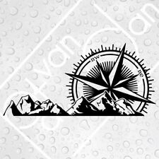 Compass And Mountain Sticker