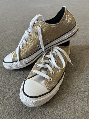 Converse gold leopard glitter - converse,