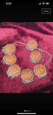 Oxidised Silver Mutioloured Bollywood Pakistani Indian Jewellery Set Tika Eid