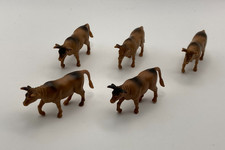 5 Plastic Cow Toy Figures for