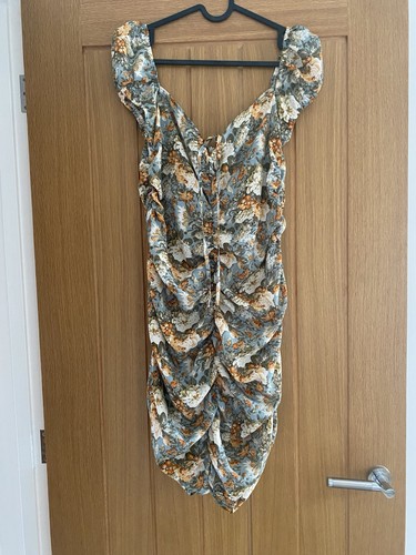 Shein dusty blue floral ruched - shein,