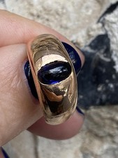 Antique Victorian 15ct Warm Rosey Gold Sapphire Gypsy Ring M1/2