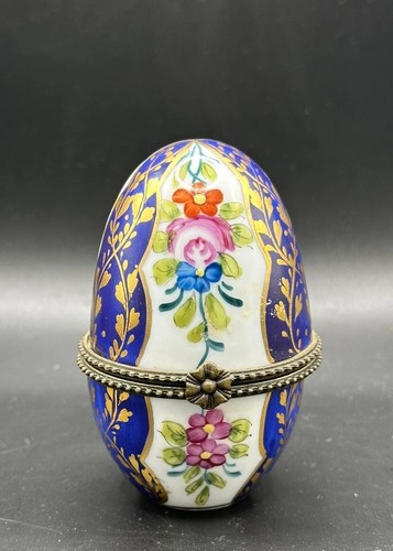 Limoges style porcelain egg - porcelain,