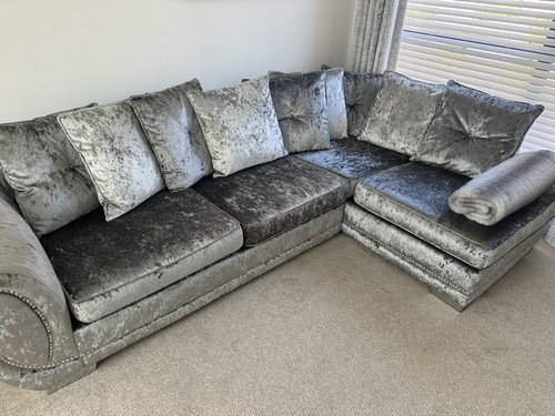 Dfs grey velvet corner - grey,