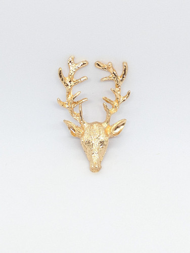 Vintage gold tone stag head - vintage,
