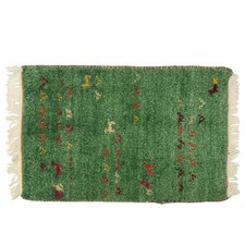 Vintage Green Wool Rug Tribal